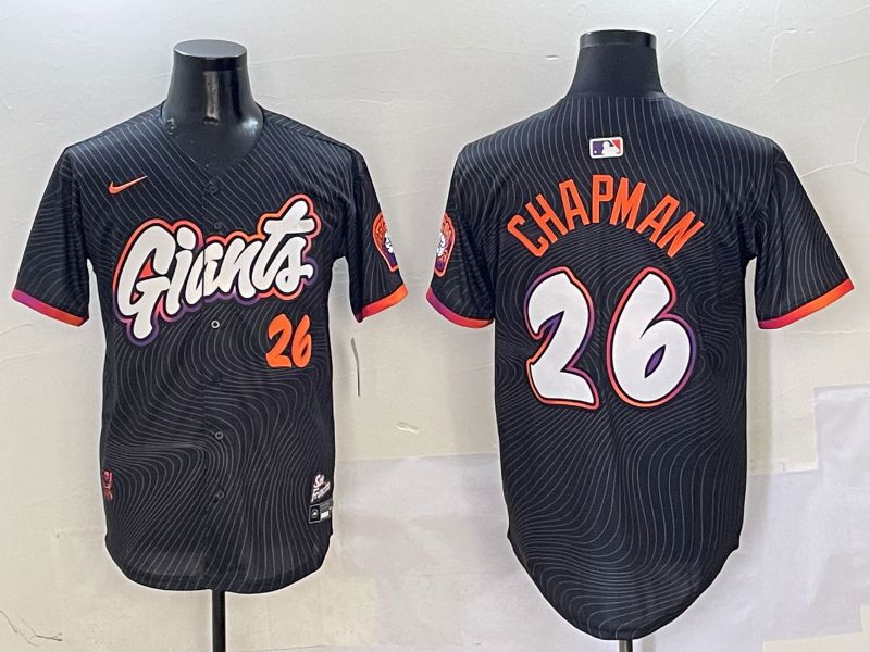 Men San Francisco Giants #26 Chapman Black Second generation Joint Name Nike 2025 MLB Jersey style 9->san francisco giants->MLB Jersey